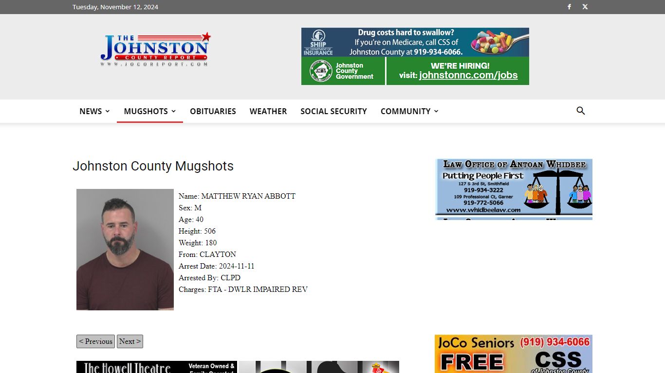 Johnston County Mugshots - JoCo Report