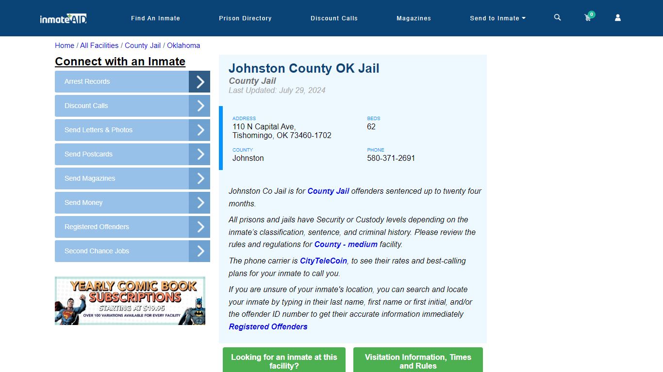 Johnston County OK Jail - Inmate Locator