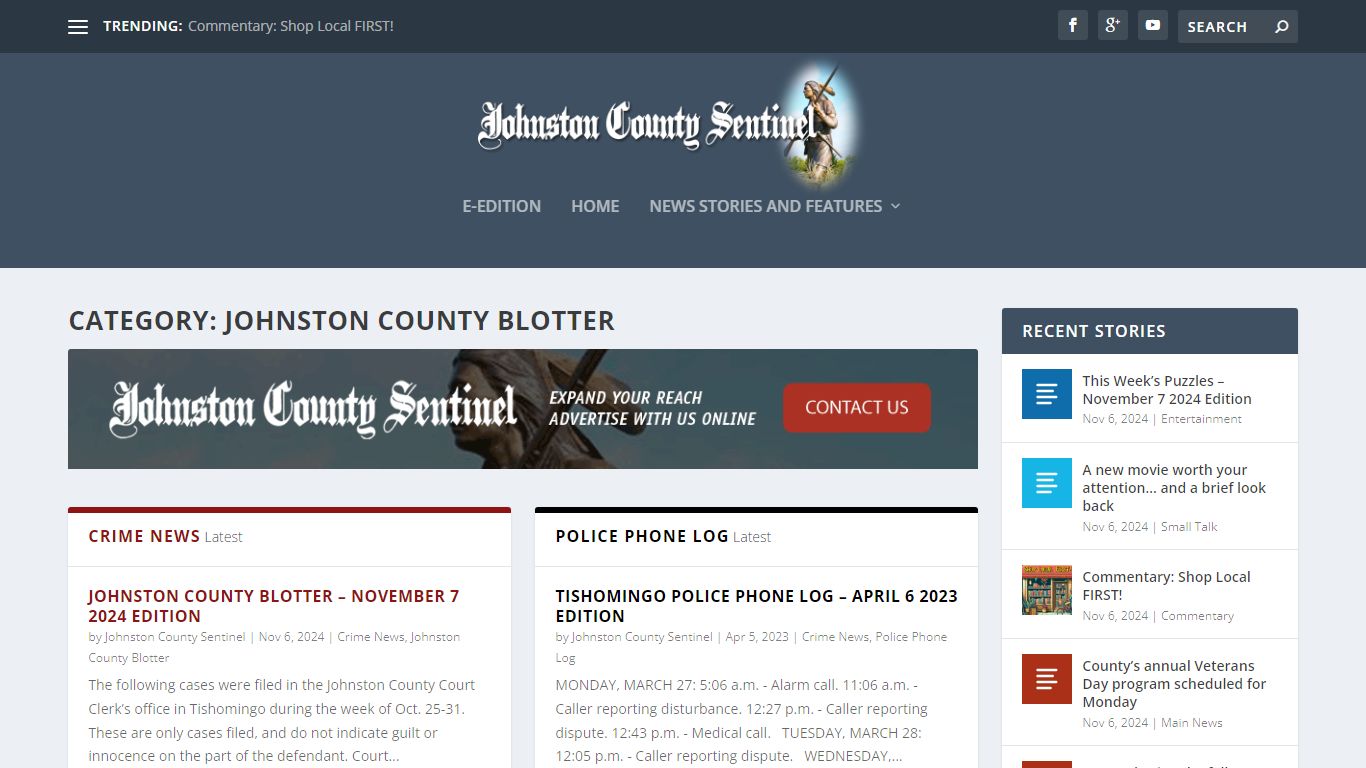 Johnston County Blotter