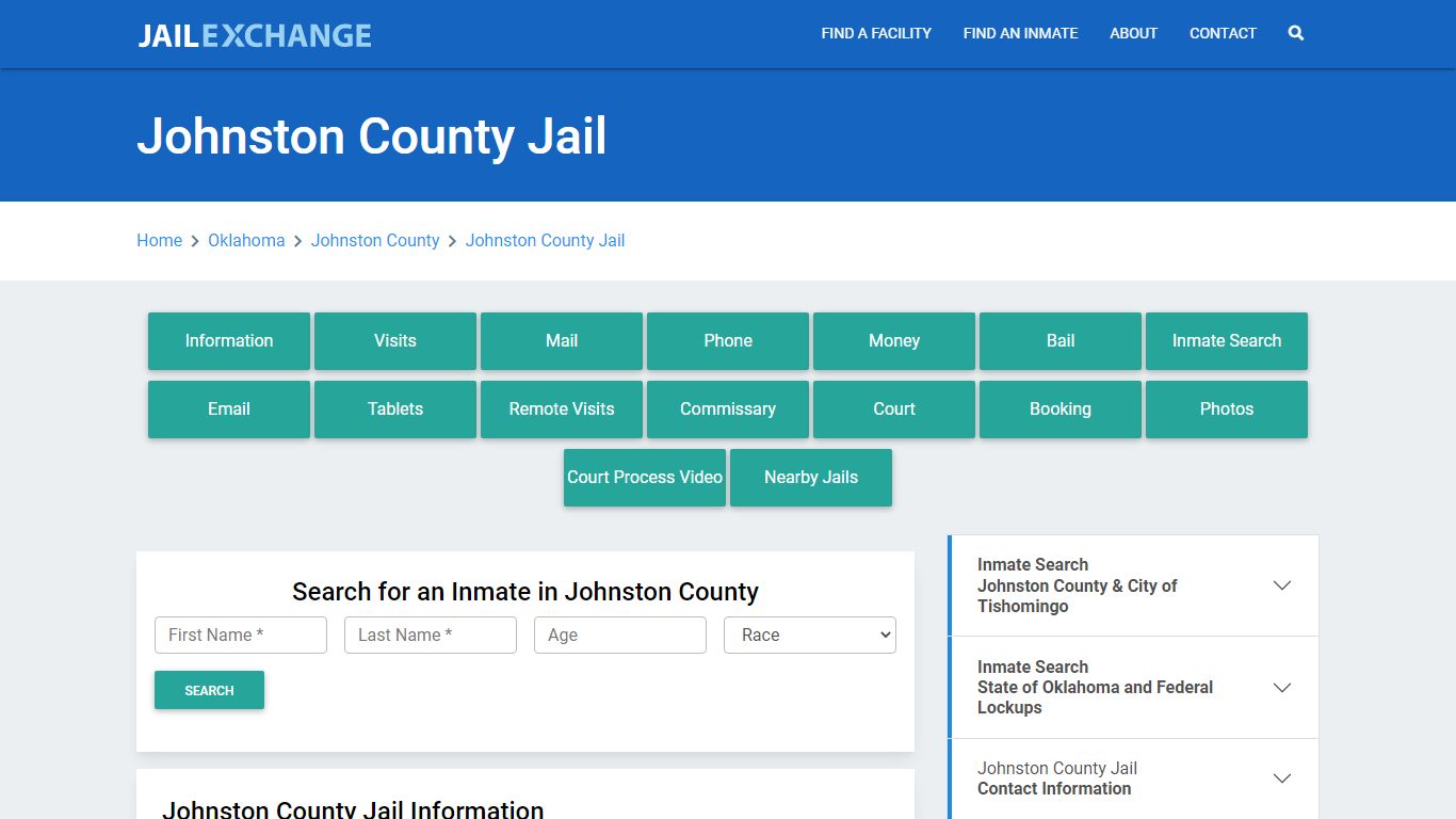 Johnston County Jail Roster Lookup, OK, Inmate Search